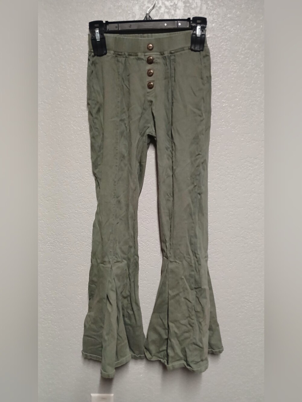 Army Green Bell Bottom Stretch Pants Size Small (Juniors) Favlux Brand